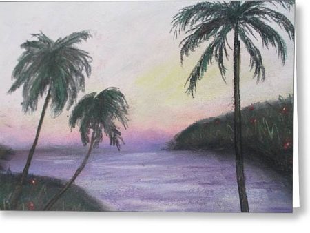 Setting Palm Trees - Greeting Card Discount