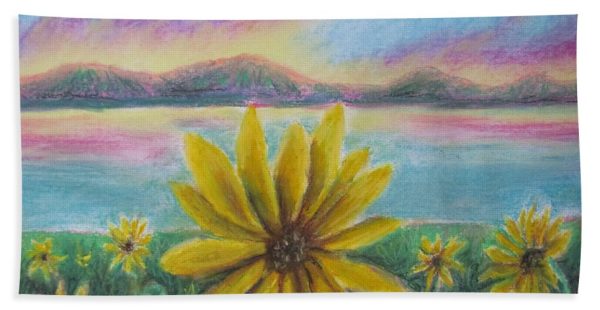 Setting Sunflower - Beach Towel For Sale